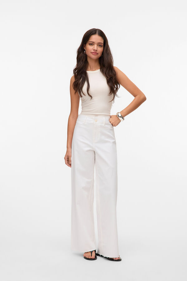 Vero Moda Jeans tiro alto ancho Blanco