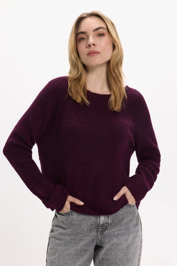 Vila Jersey de lana reversible Morado