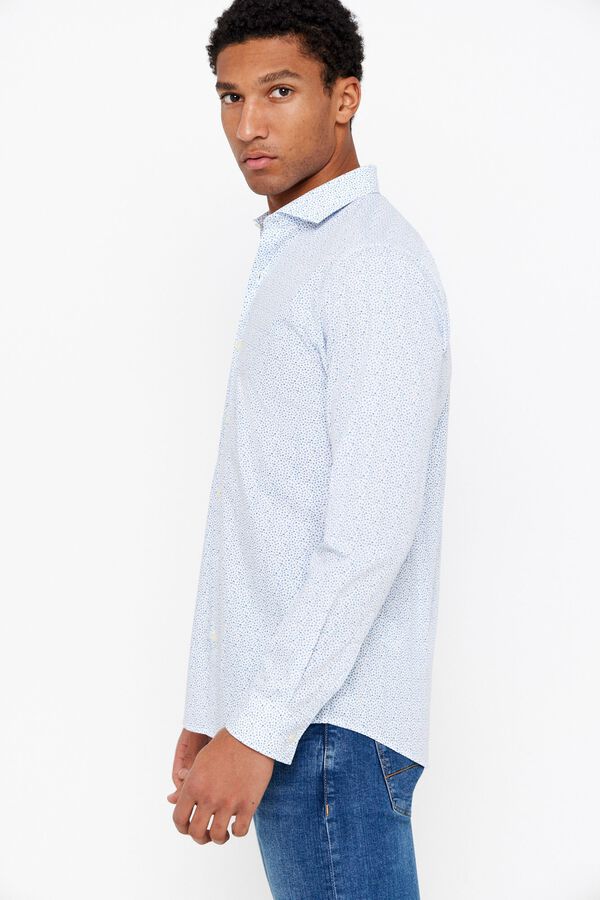 Cortefiel Camisa vestir estampada slim fit f&aacute;cil plancha Estampado azul