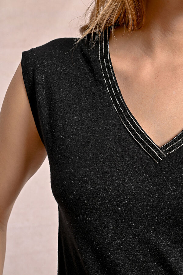 Molly Bracken Camiseta manga curta com detalhe de acabamento Preto