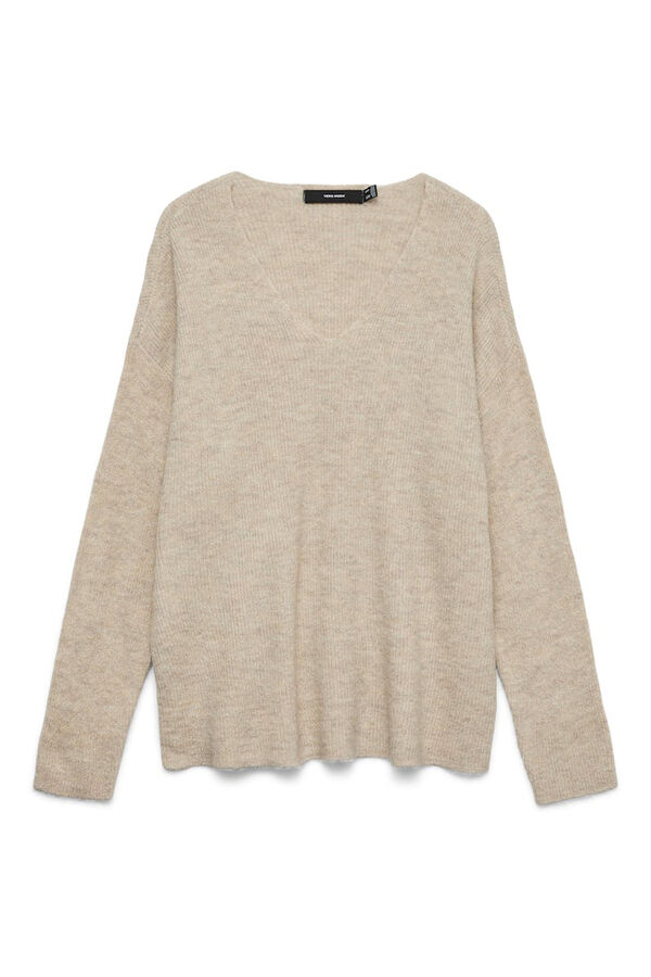 Vero Moda Jersey de punto fino de mujer con brillos Beige
