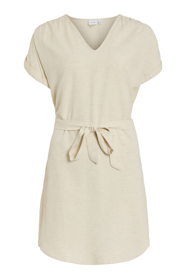 Vila Vestido curto camiseiro Castanho