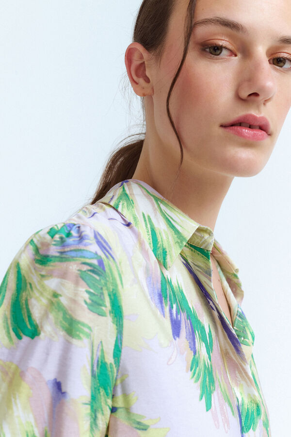 Vila Blusa manga 2/4 com viscose Roxo