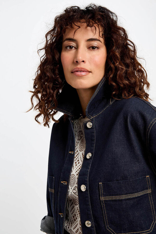 Morgan Casaco jeans curta Azul