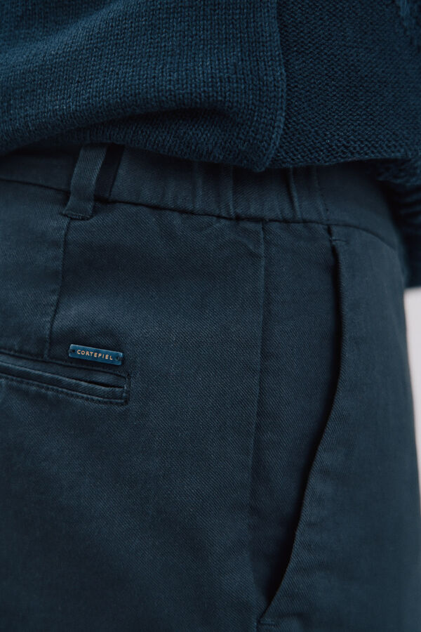 Cortefiel Pantal&oacute;n chino algod&oacute;n-lino regular fit Azul oscuro
