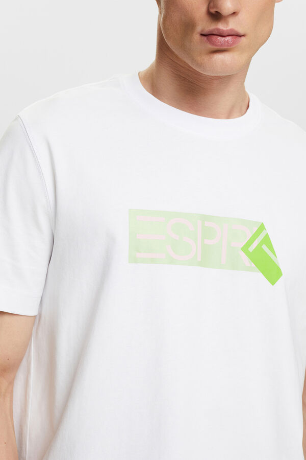 Esprit T-shirt b&aacute;sica algod&atilde;o com logo Branco
