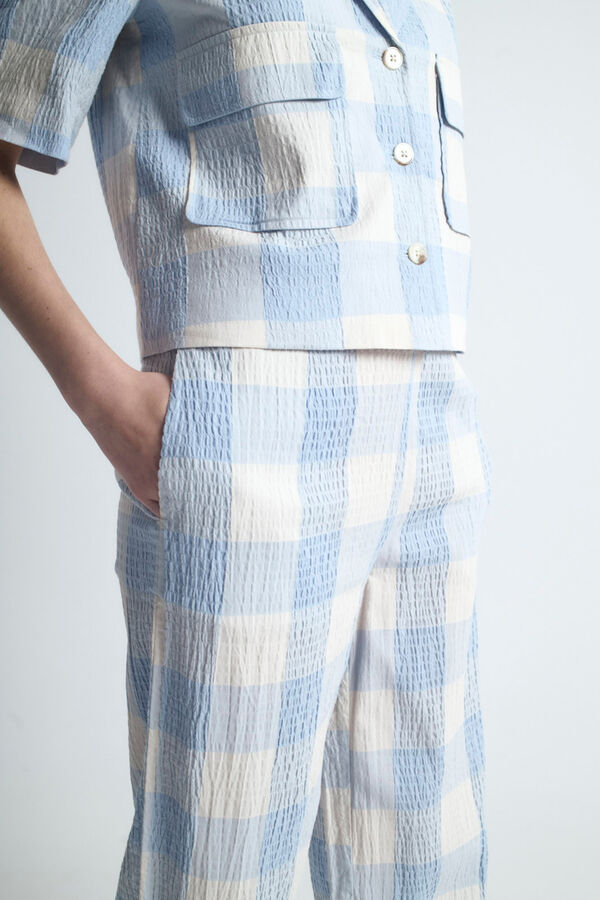 Object Calças fluidas com estampado Azul