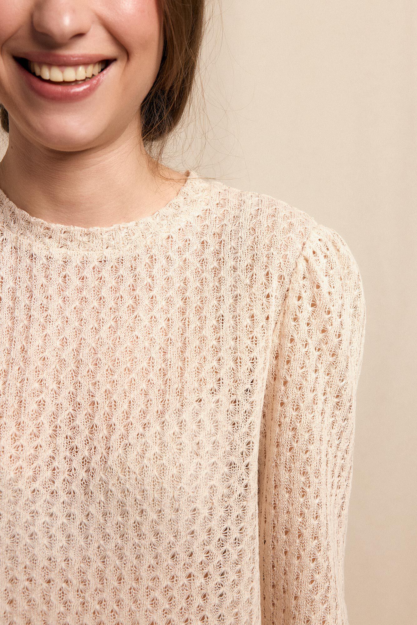 Slowlove Top manga larga estructura r&uacute;stica