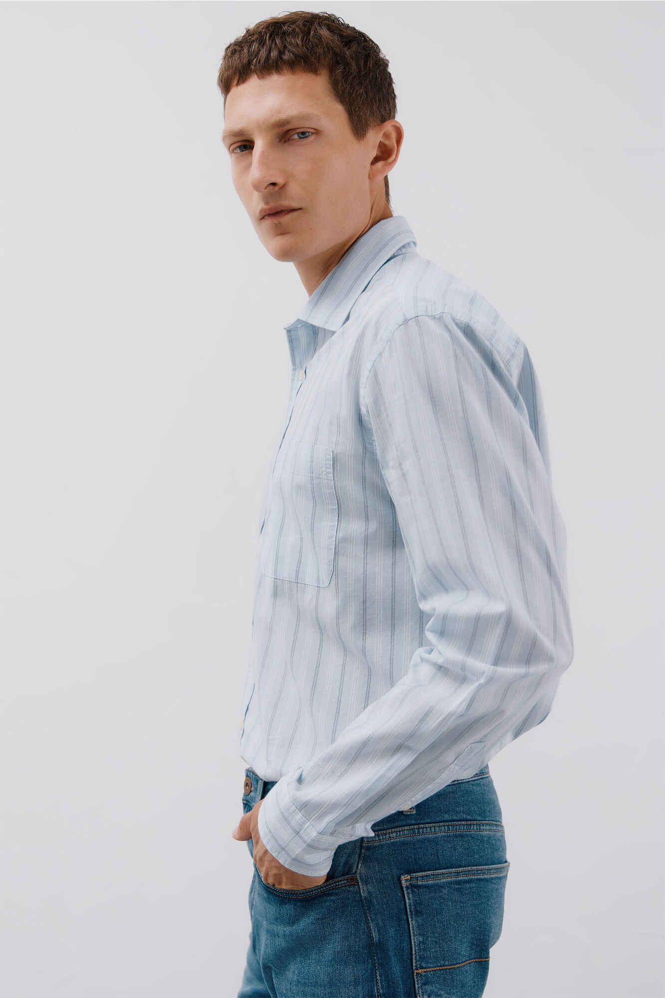 Cortefiel Camisa rayas popel&iacute;n