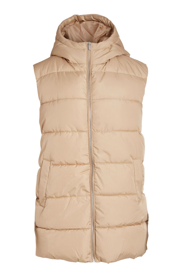 Vila Chaleco de mujer acolchado Beige