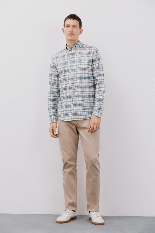 Cortefiel Camisa oxford xadrez Azul