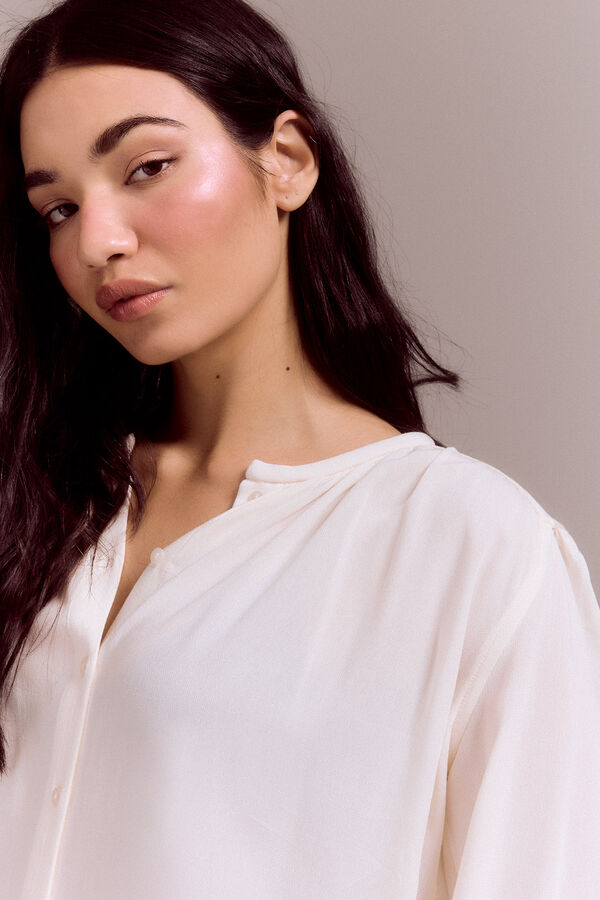 Slowlove Blusa com pala cintado = entallado Branco