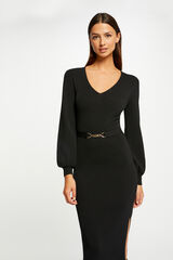 Morgan Vestido de punto largo ajustado Negro