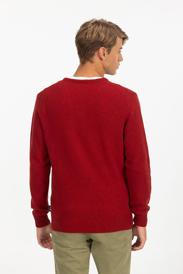 elPulpo Jersey b&aacute;sico cuello pico Granate