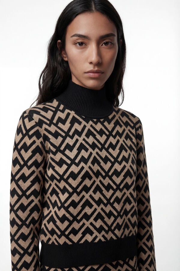 Vero Moda Jersey de punto cuello subido Negro