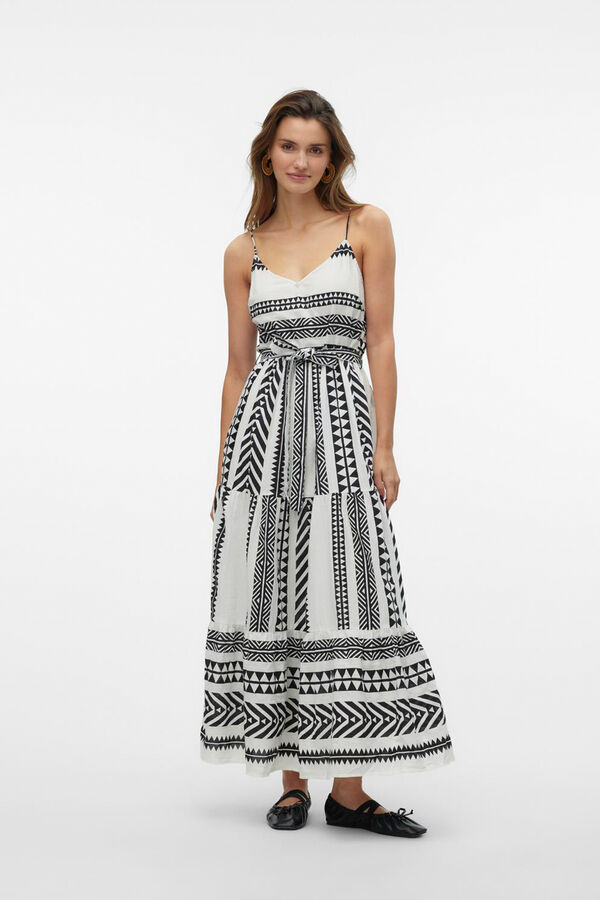 Vero Moda Vestido tobillero de tirantes Blanco