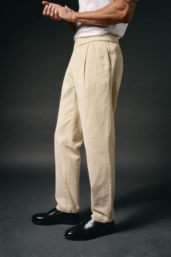 OOTO Cal&ccedil;as de veludo veludo com el&aacute;stico Tostado