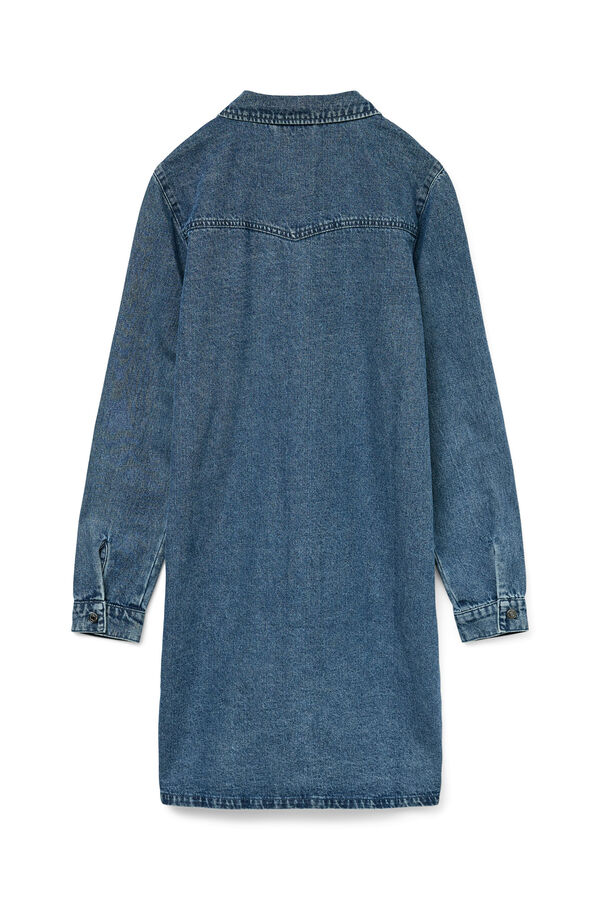 Vero Moda Vestido jeans curto de manga comprida Azul