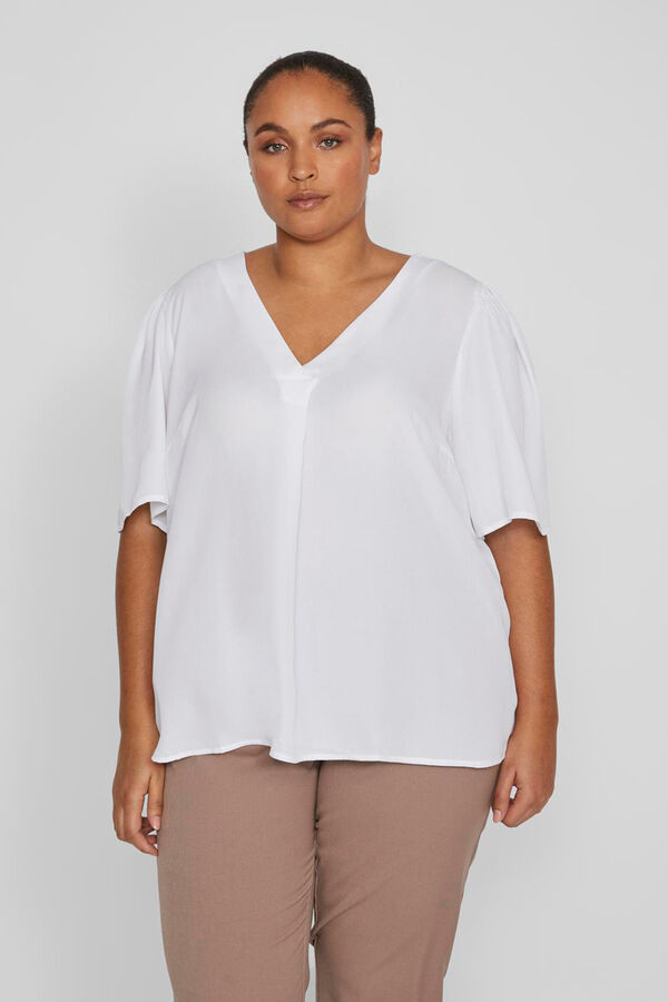 Evoked by Vila Blusa acetinada de manga 3/4  Branco