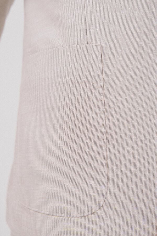 Cortefiel Blazer de algod&atilde;o e linho Tostado