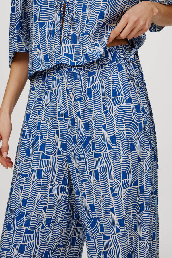 Object Calças fluidas com estampado Azul