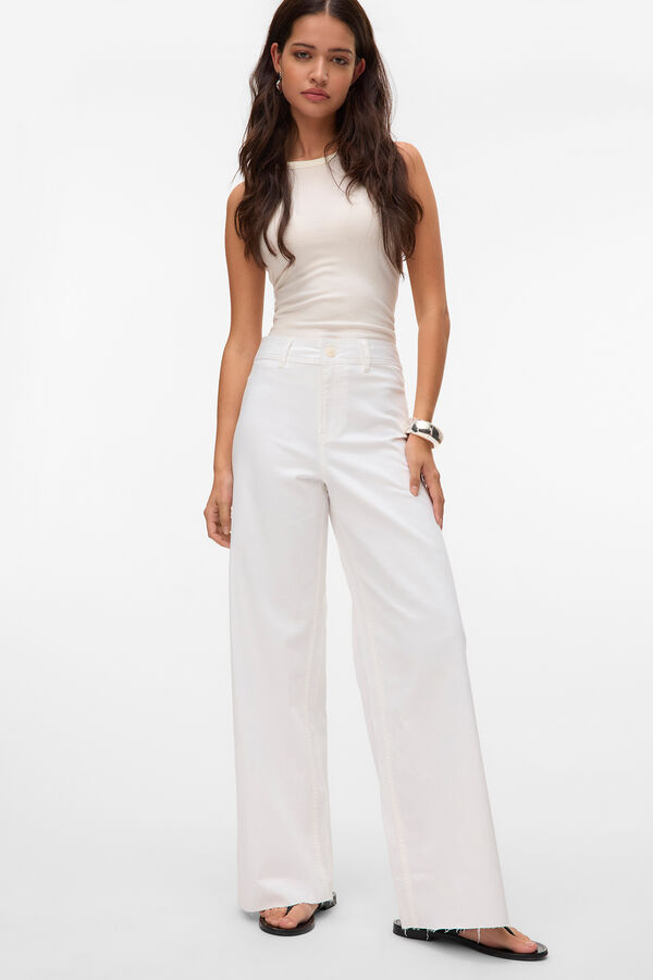 Vero Moda Jeans tiro alto ancho Blanco