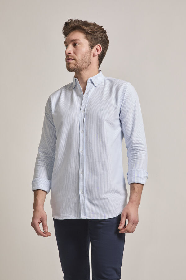 Street Monkey Camisa oxford rayas Azul
