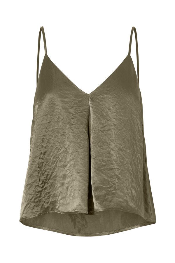 Selected Femme Top satinado de tirantes Gris