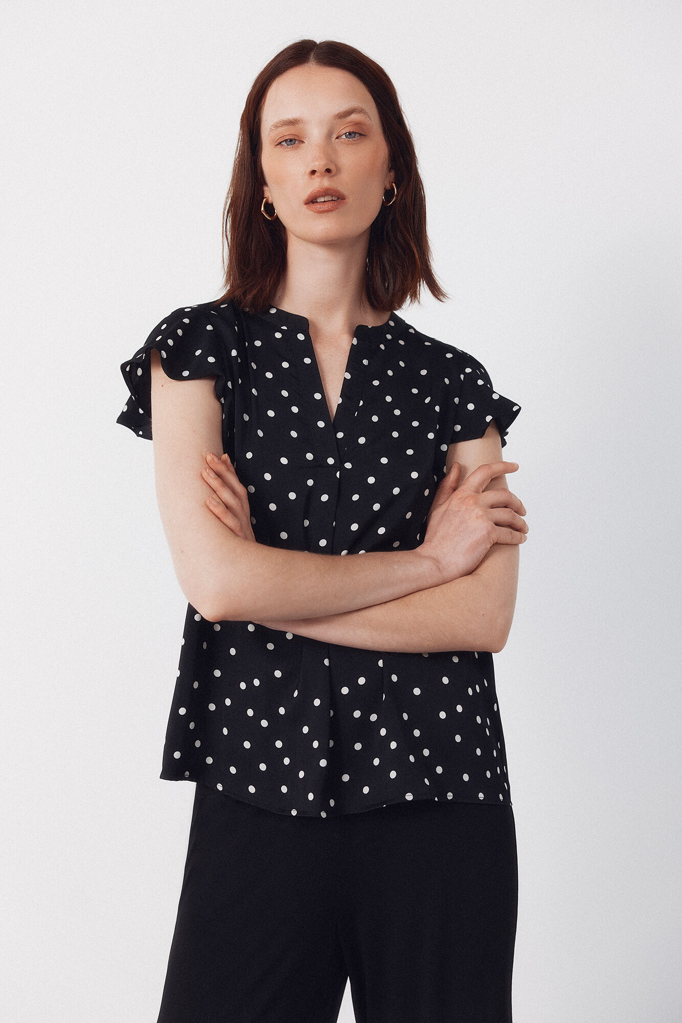 Cortefiel Blusa fluida manga vuelo