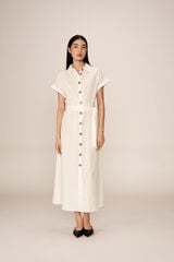 Grace & Mila Vestido camiseiro comprido Branco