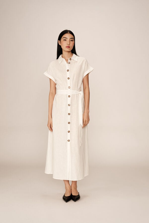 Grace & Mila Vestido camiseiro comprido Branco