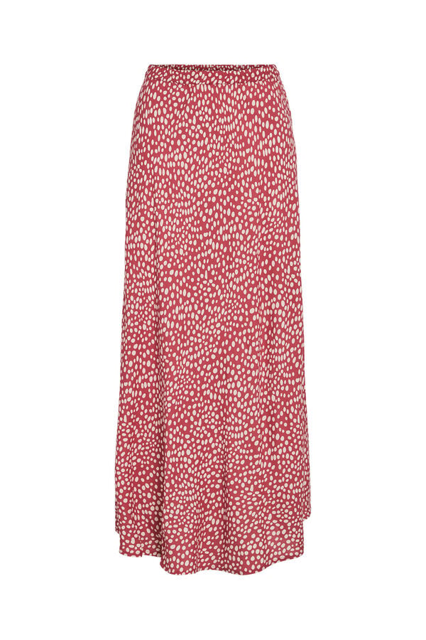 Vila Falda midi estampada de viscosa Estampado rojo