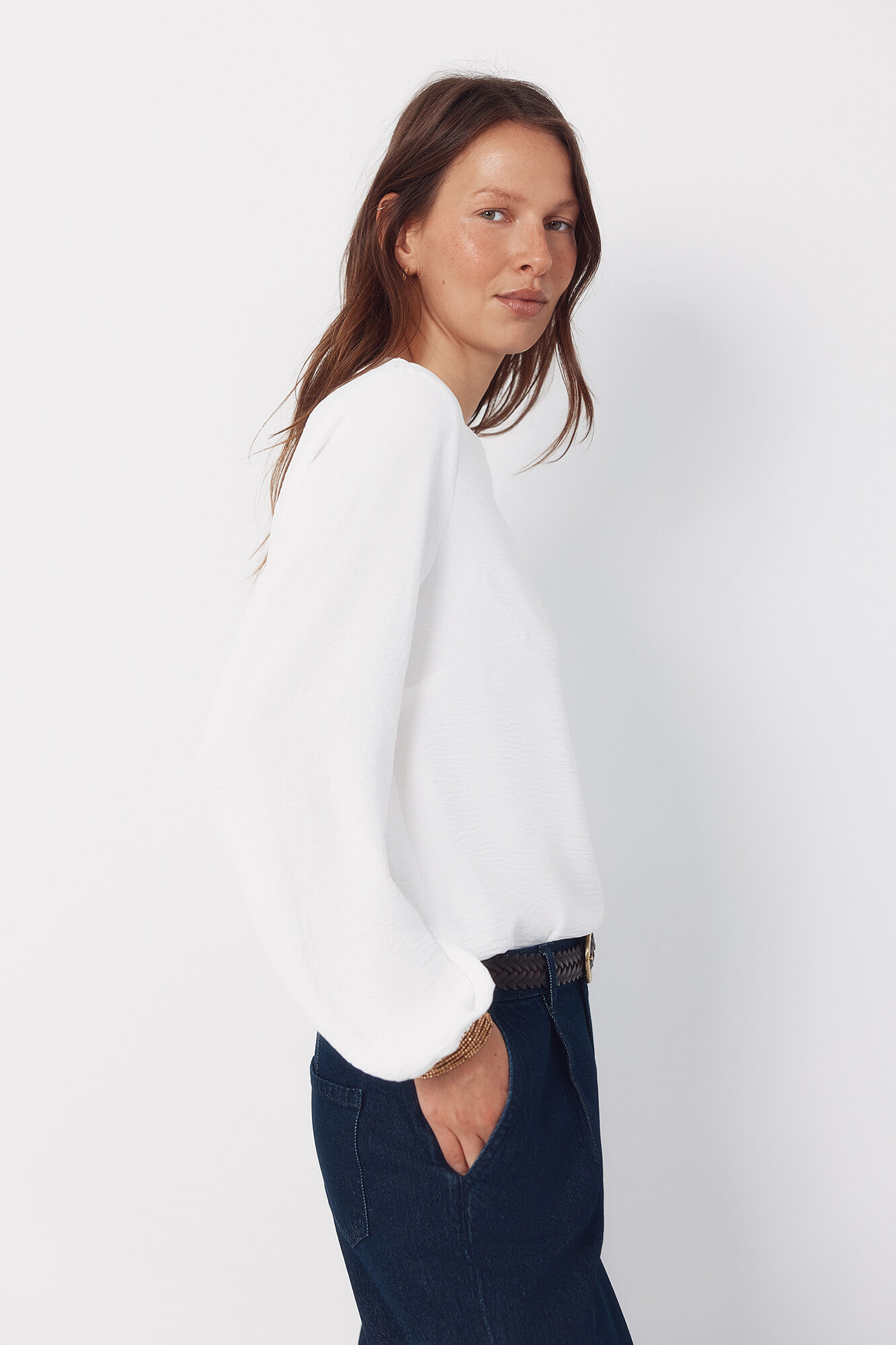 Cortefiel Blusa mandarim com bot&otilde;es