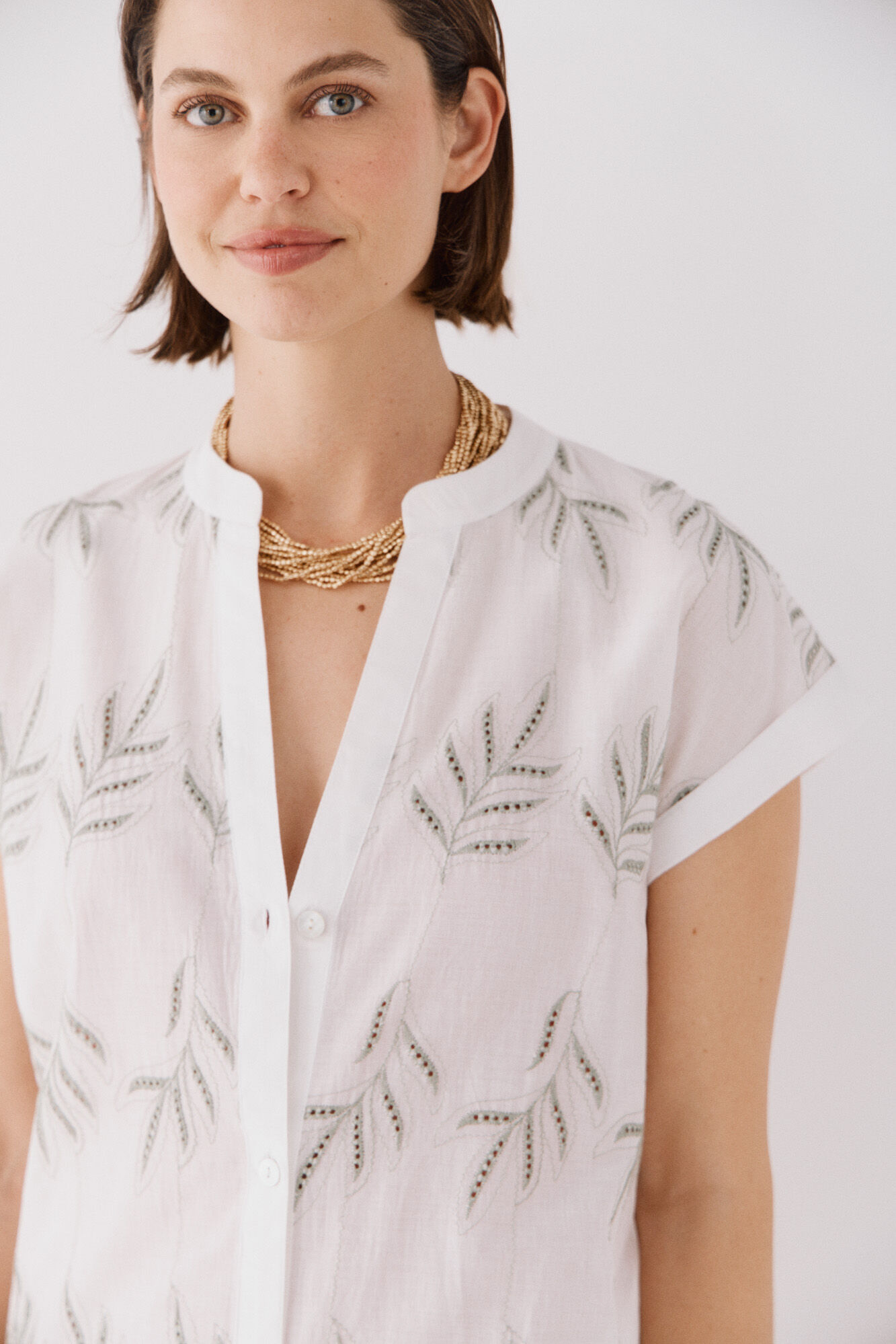 Cortefiel Caftan t&uacute;nica com gola mao