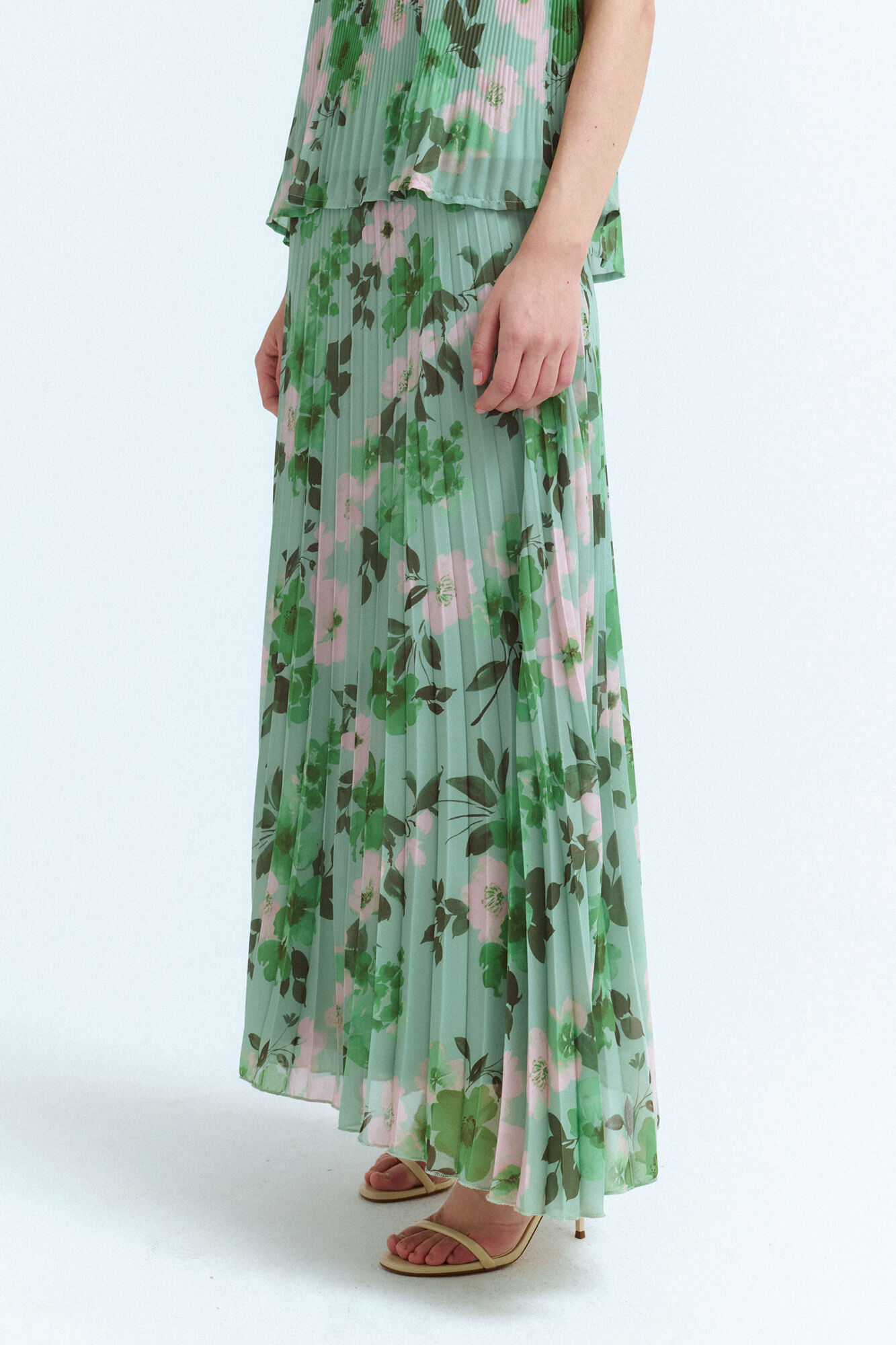 Vila Falda midi plisada estampada