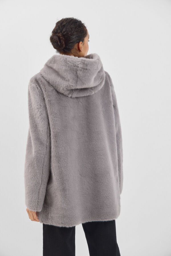 Cortefiel Abrigo efecto doble faz reversible Gris