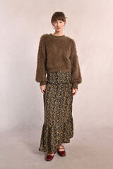 Molly Bracken Falda larga con estampado y volantes Multicolor