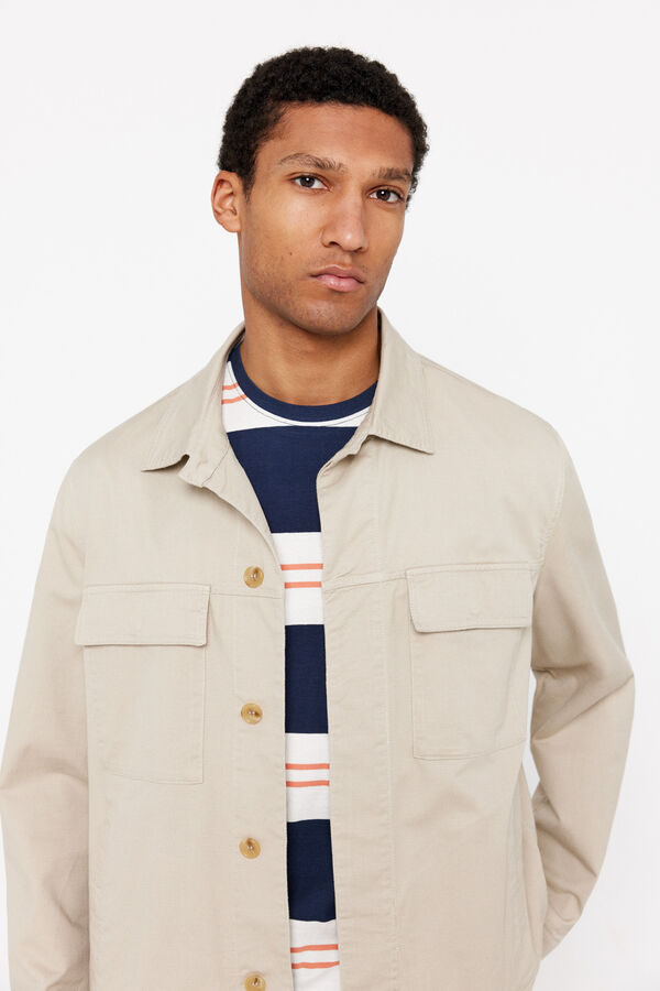 Cortefiel Sobrecamisa algod&oacute;n-lino Beige