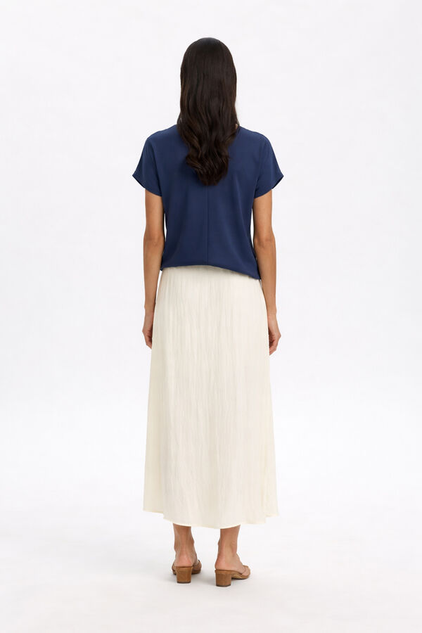 Selected Falda larga tejido estructura Blanco