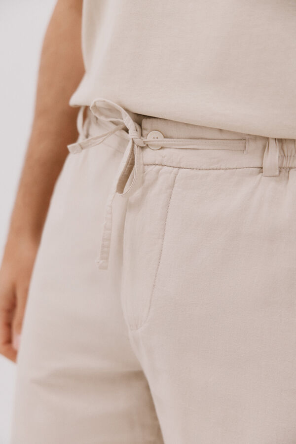 Cortefiel Bermuda calças chino leve ajustável Tostado