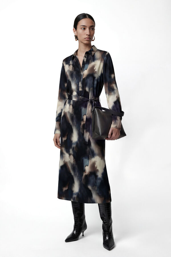 Vero Moda Vestido midi camisero Negro