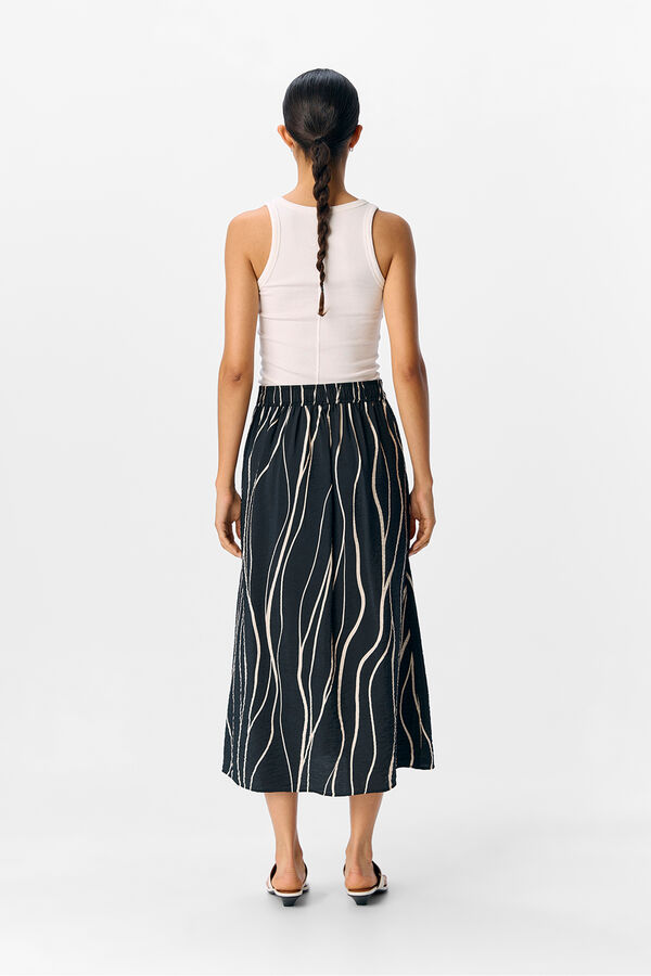 Object Falda midi estampada Negro