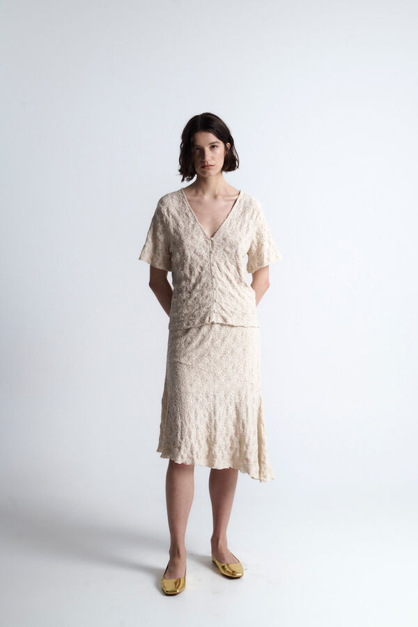 Object Falda midi calada Gris