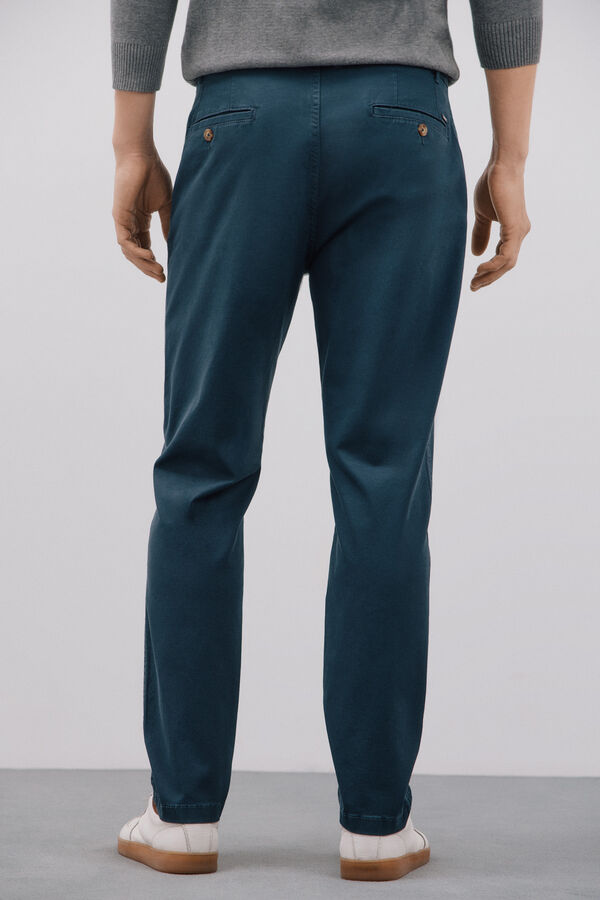 Cortefiel Pantal&oacute;n chino tapered fit Azul oscuro