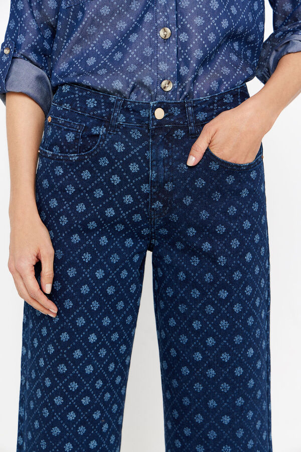 Cortefiel pantal&oacute;n vaquero palazzo l&aacute;ser Azul