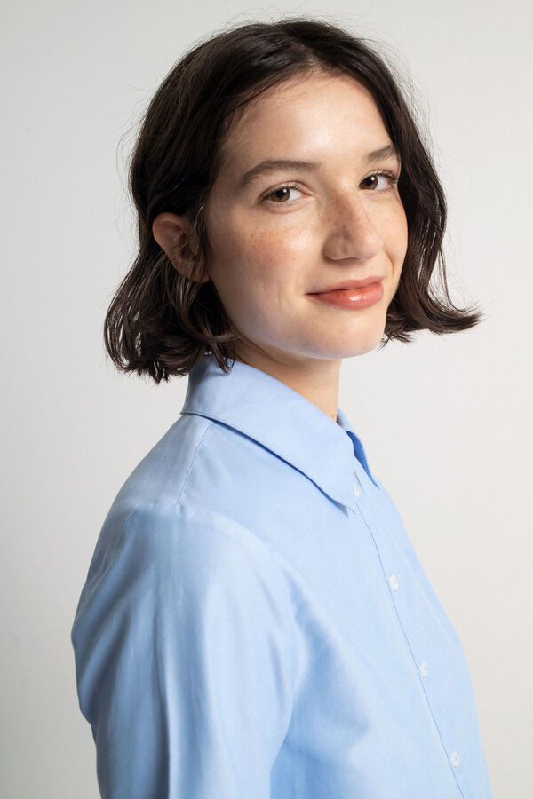 Object Camisa de la&ccedil;o bordado Azul