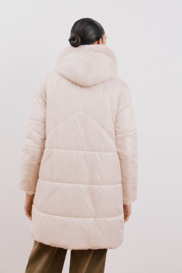 Cortefiel Sobretudo comprido reversível efeito pelo Ecru