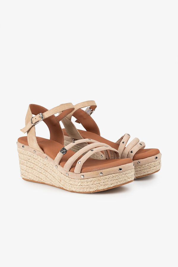 Popa Sapatos baixos de cunha Albany Studs Tostado