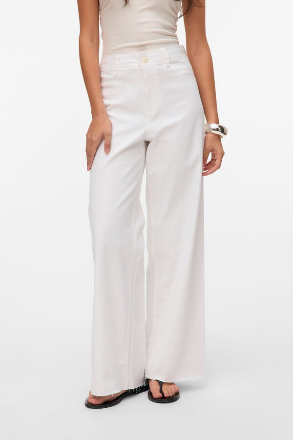 Vero Moda Jeans tiro alto ancho Blanco