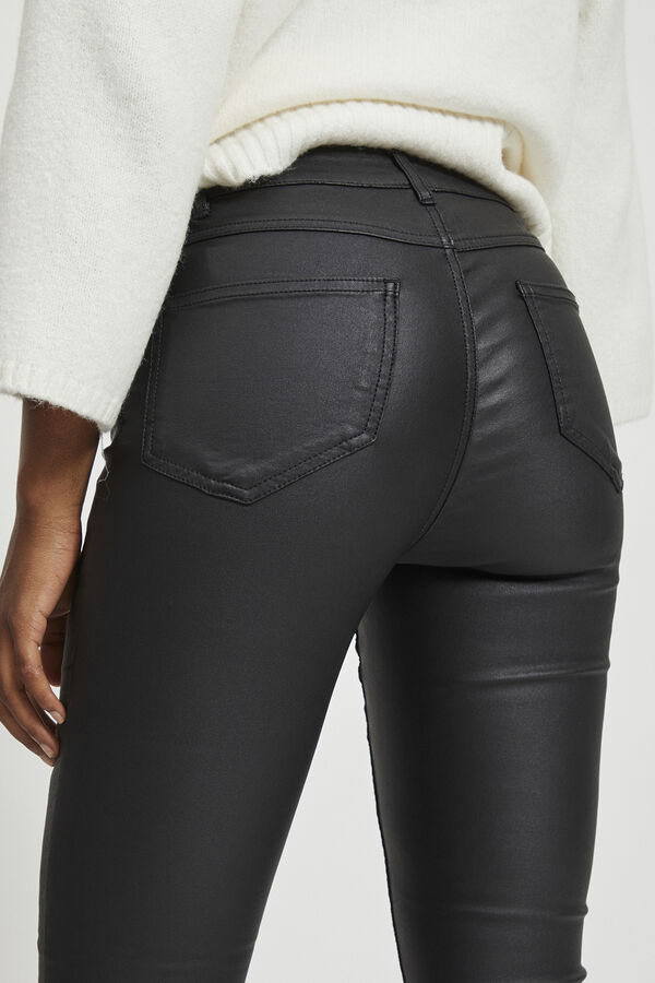 Vila Pantal&oacute;n skinny fit encerado Negro